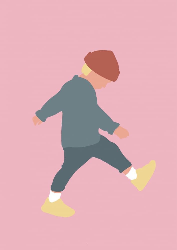 Playful Toddler Steps by Tine Taler — canvas wall art