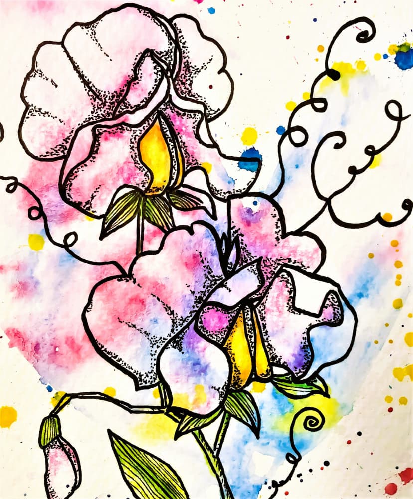 Vibrant Sweet Peas by Anda Bieza — canvas wall art