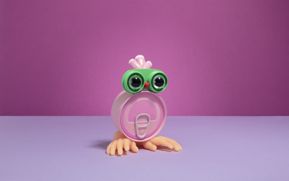 Whimsical Can Creature by Julia Ramiro — canvas wall art