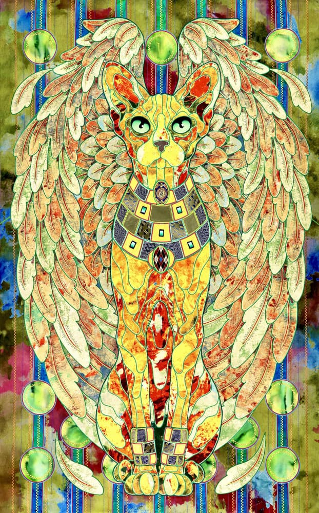 Regal Winged Sphynx Cat by Kostyantin Malginov — canvas wall art