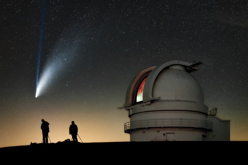 Comet Over Observatory by Andrei Ionut Dascalu — canvas wall art