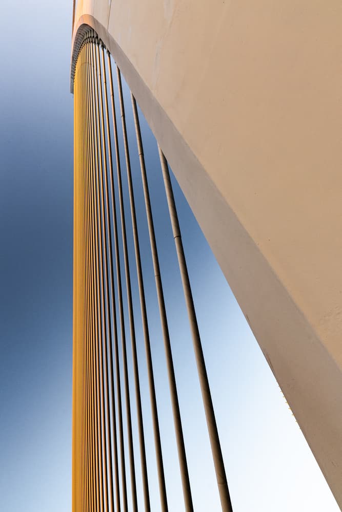 Golden Bridge Lines by Franco Tessarolo — canvas wall art