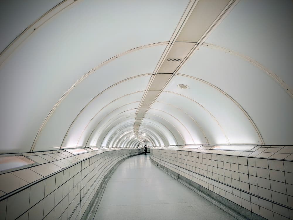 Modern Curved Tunnel by Elizabeth Allen — canvas wall art