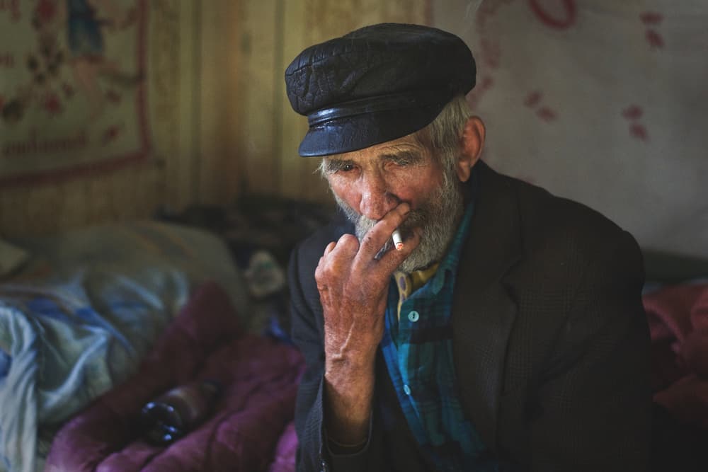 Thoughtful Man Smoking by Zoran Toldi (EFIAP AZSF) — canvas wall art