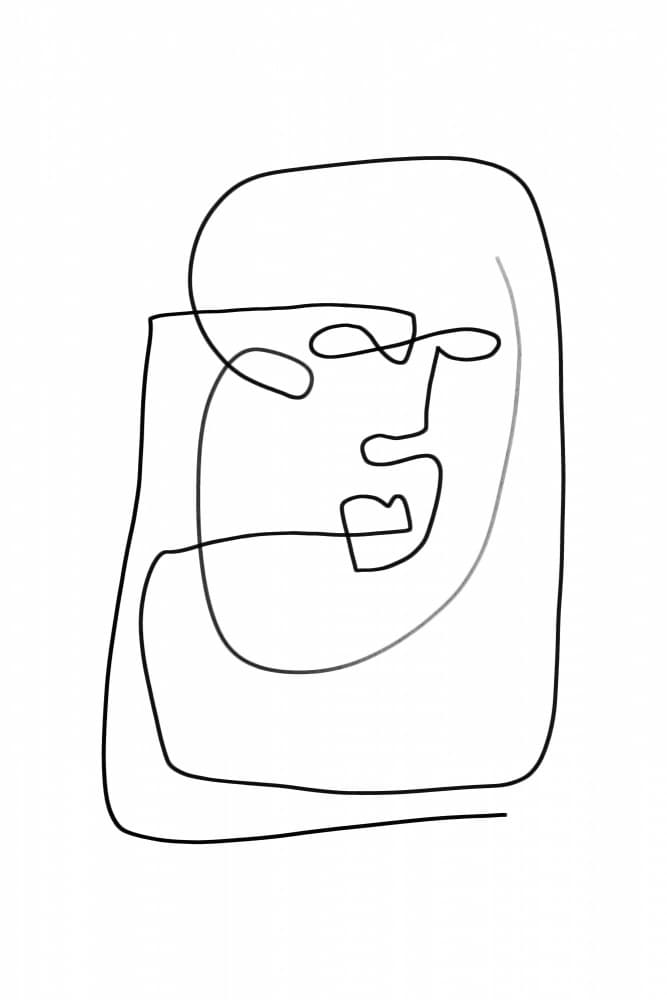 Abstract Line Face by Melloi Art Prints — canvas wall art