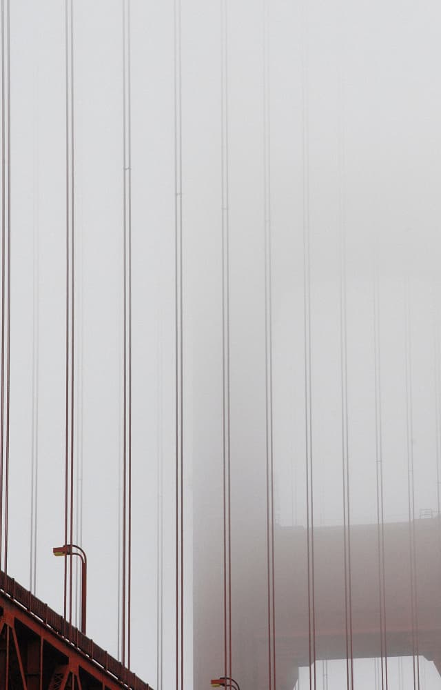Misty Bridge Cables by Andre Pelletier — canvas wall art