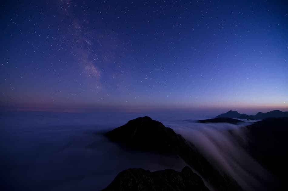 Starry Night Over Mountains by Laurentiu Pavel — canvas wall art
