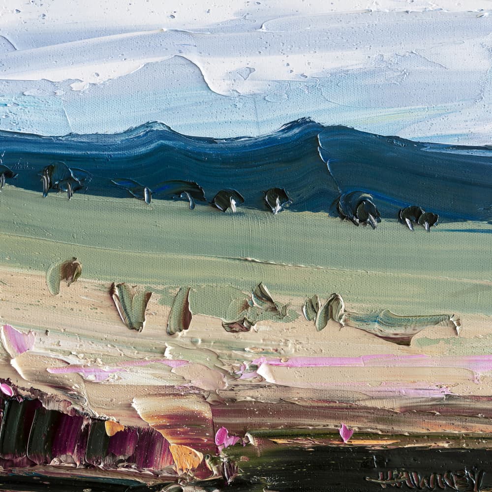 Textured Green Fields by Angela Hawkey — canvas wall art