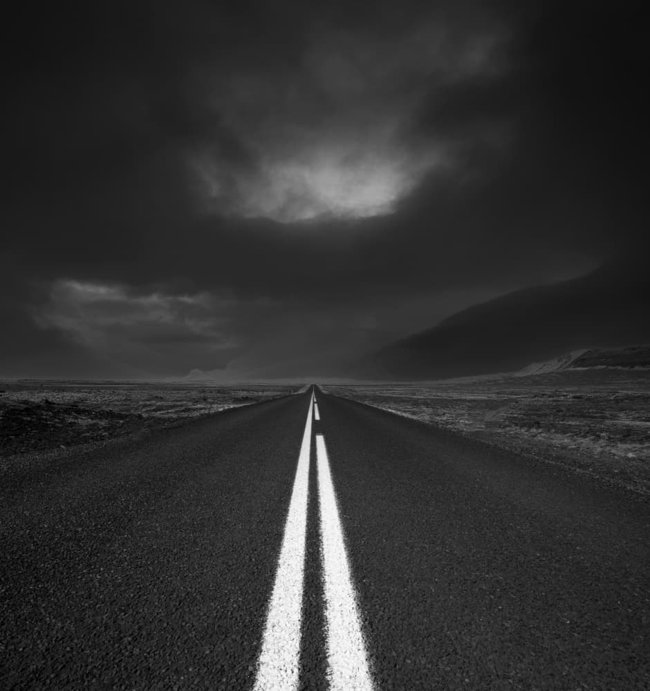Endless Road Dark Sky by Erik Engström — canvas wall art