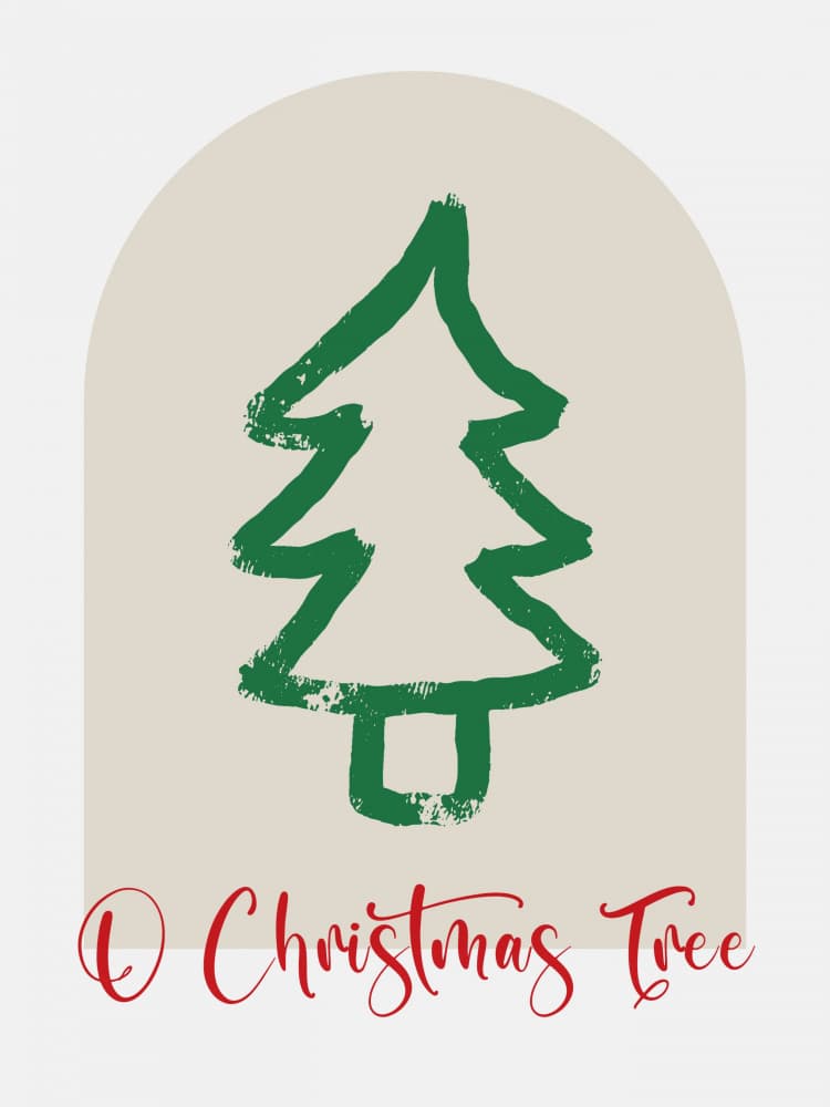 O Christmas Tree Sketch by Jolly and Dash — canvas wall art