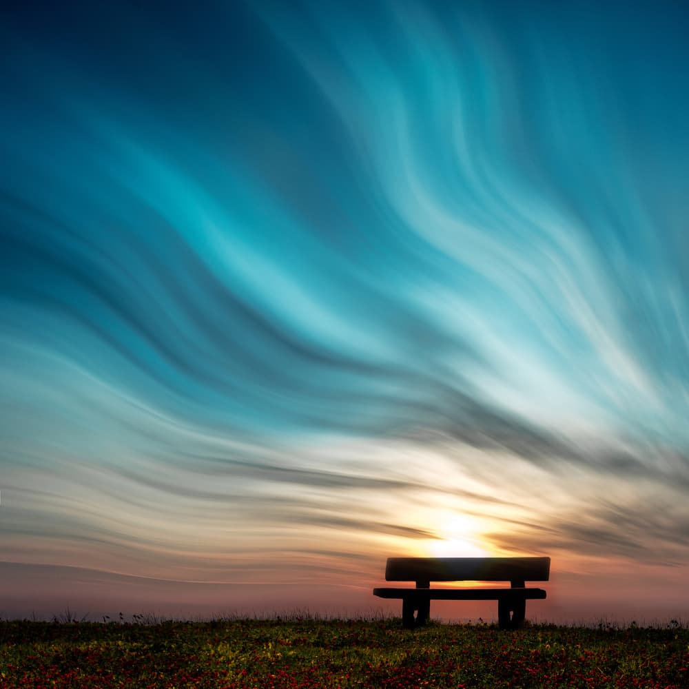 Serene Sunset Bench by Stefan Eisele — canvas wall art