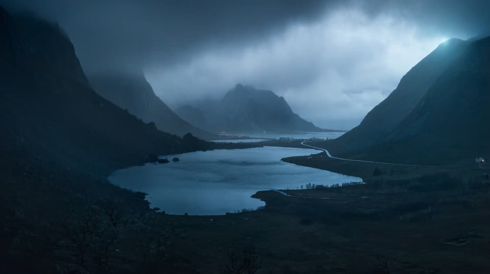 Misty Mountain Fjord by David Martin Castan — canvas wall art