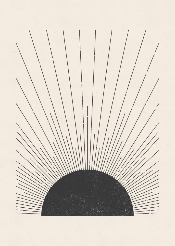 Rising Sun Rays by The Printable Studio — canvas wall art