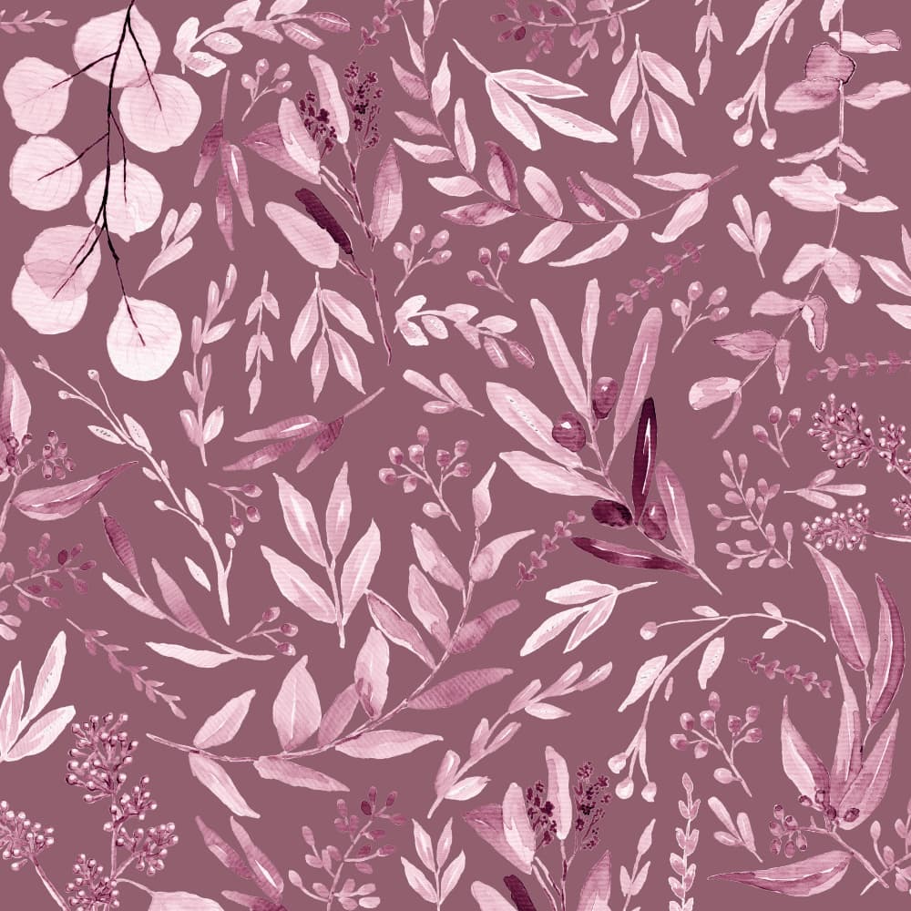 Eucalyptus Leaves Pattern Purple by Anis Illustration — canvas wall art