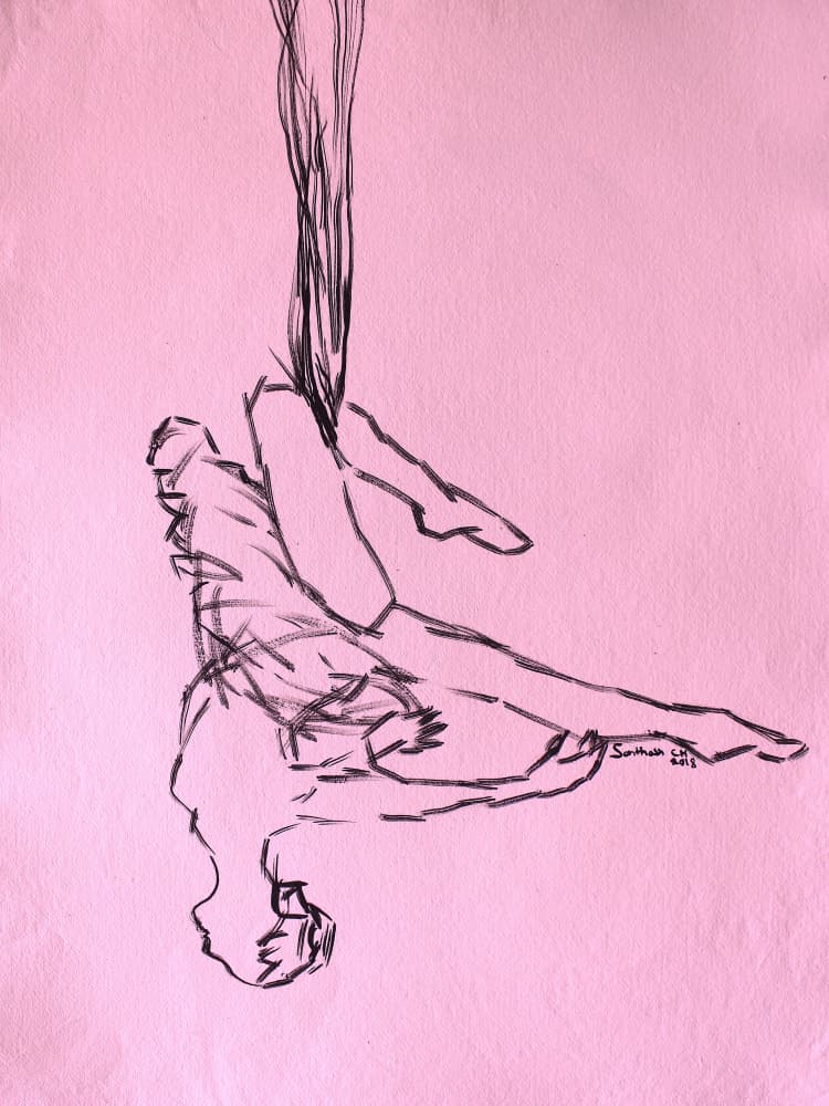 Inverted Aerial Dancer by Santhosh ch — canvas wall art