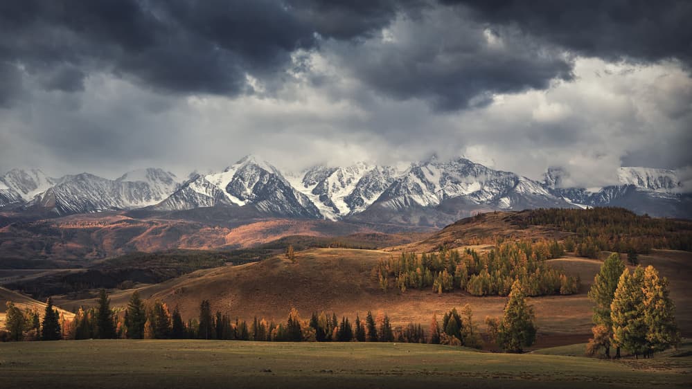 Dramatic Autumn Mountains by Dmitry Kupratsevich — canvas wall art
