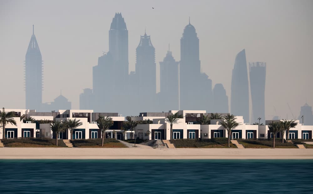 Beachfront City Skyline by Hans-Wolfgang Hawerkamp — canvas wall art