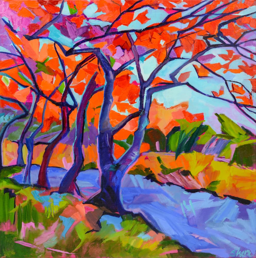 Vibrant Autumn Trees by Maxine Shore — canvas wall art