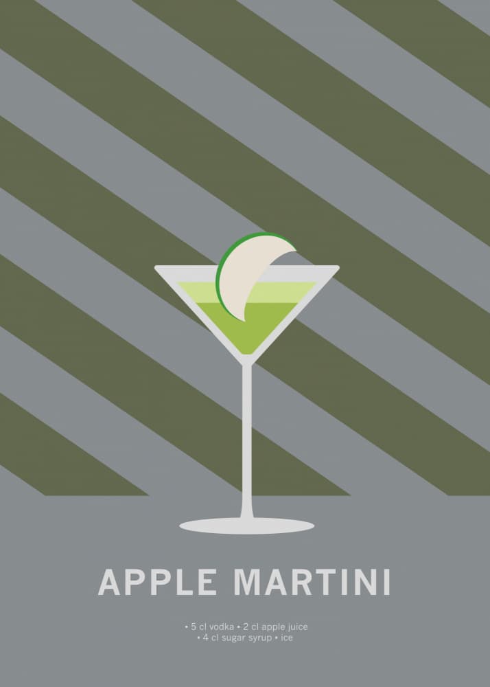 Green Apple Martini by Paperago — canvas wall art