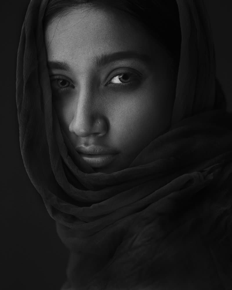 Dramatic Gaze Portrait by James Mahfuz — canvas wall art
