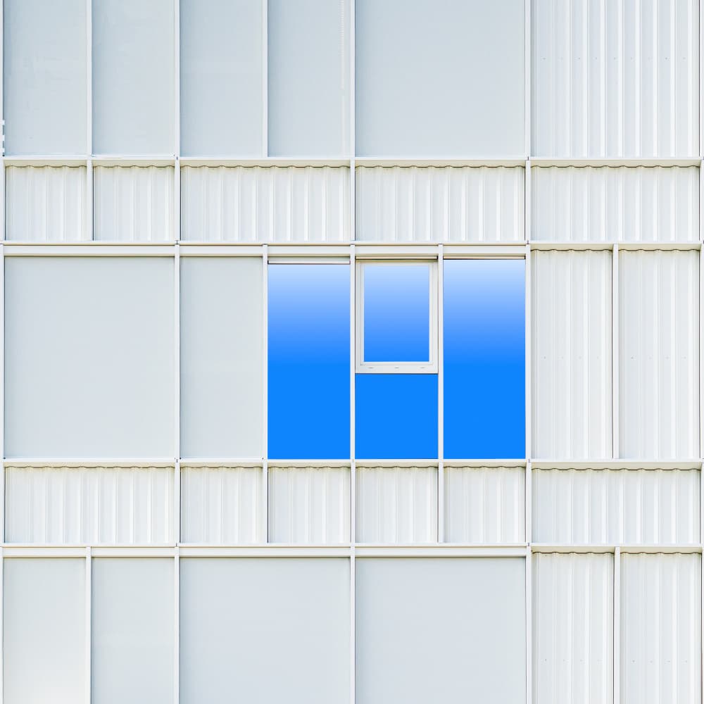 Modern Blue Sky Window by Luc Vangindertael (laGrange) — canvas wall art