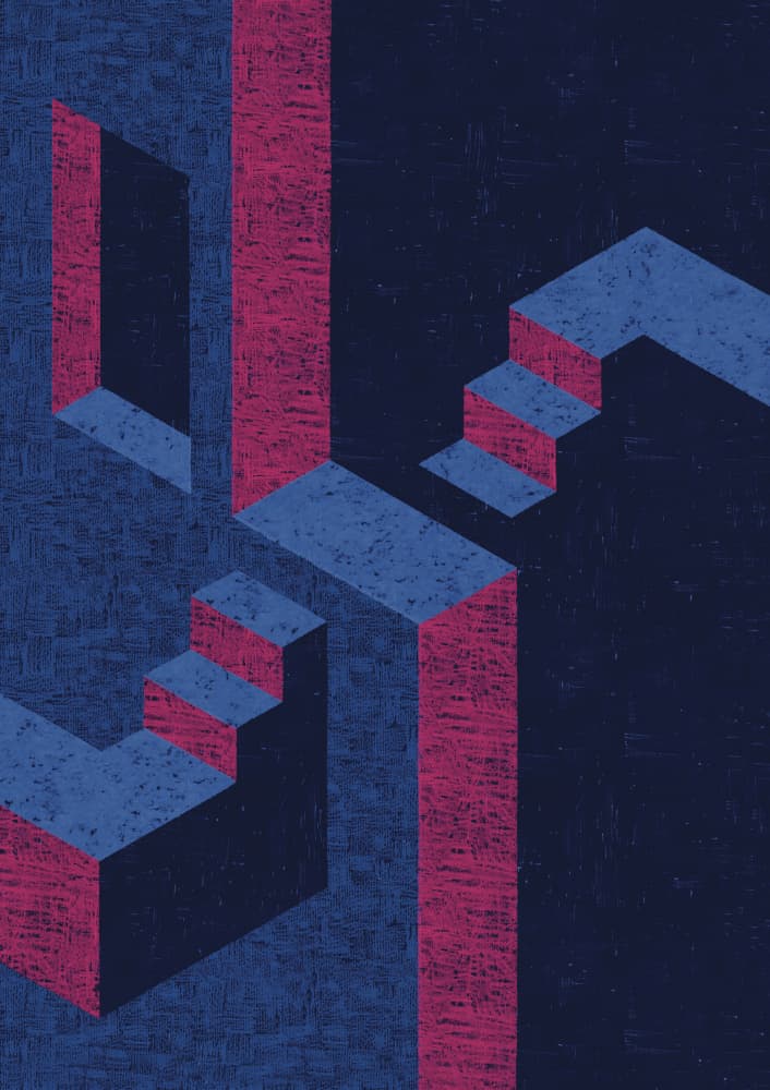 Impossible Staircase Illusion by Amy Louise Baker — canvas wall art