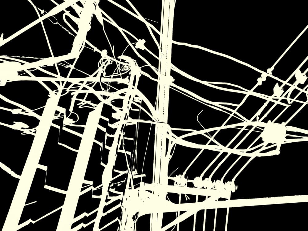 Tangled Power Lines by Petr Strnad — canvas wall art