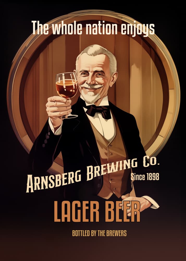 Gentleman Toasting Lager Beer by Andreas Magnusson — canvas wall art