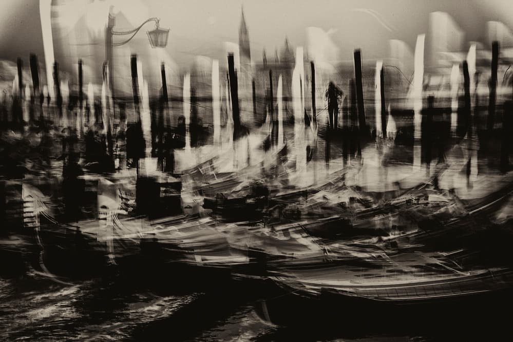 Blurred Venice Gondolas by Milan Malovrh — canvas wall art