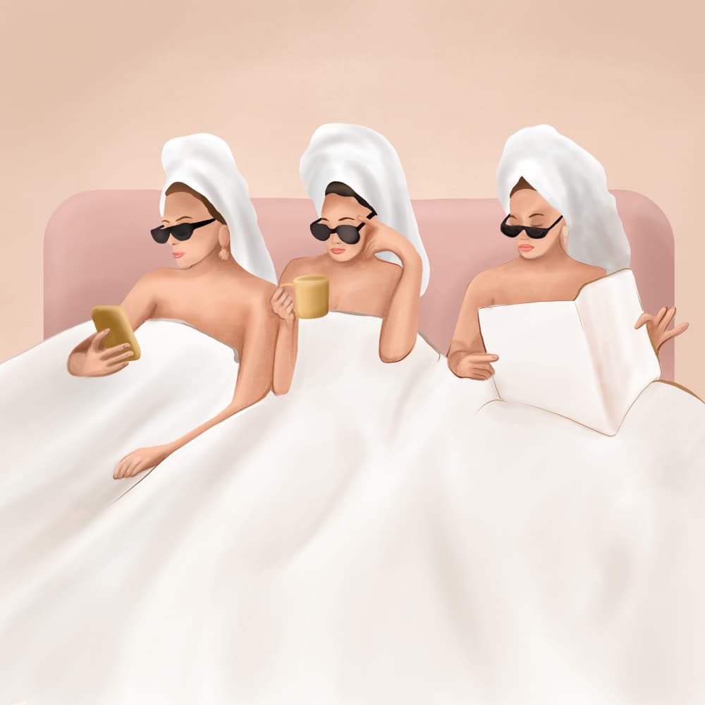 Friends Spa Day by Flow Line — canvas wall art