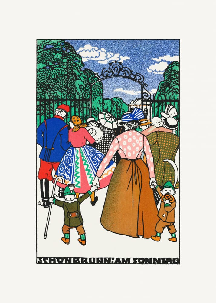 Schönbrunn On Sunday by Moriz Jung — canvas wall art