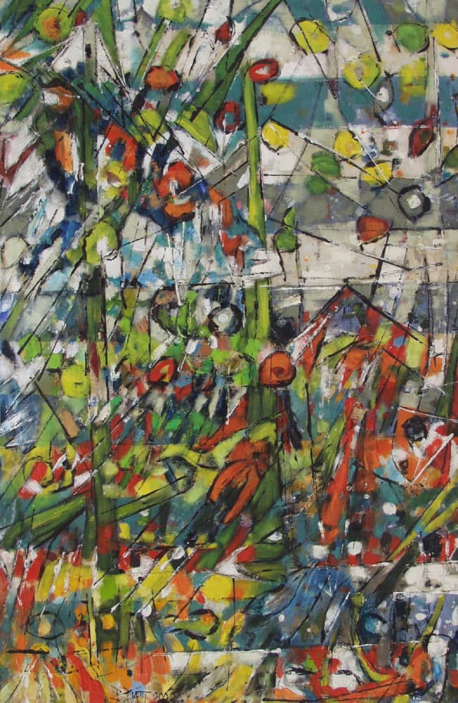 Vibrant Garden Abstract by Barbara Piatti — canvas wall art