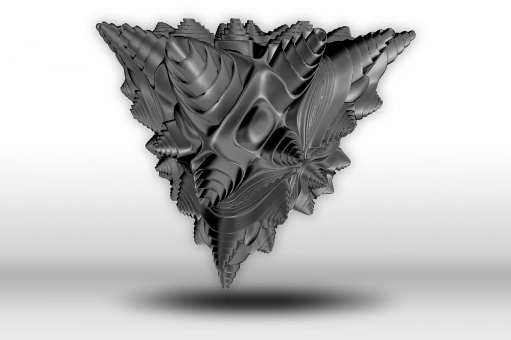 Metallic Fractal Sculpture by Rafal Kulik — canvas wall art