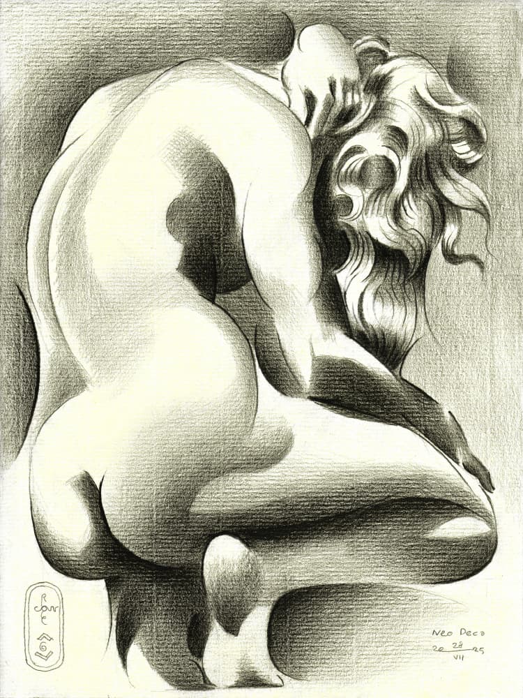 Graceful Nude Figure Study by Corné Akkers — canvas wall art