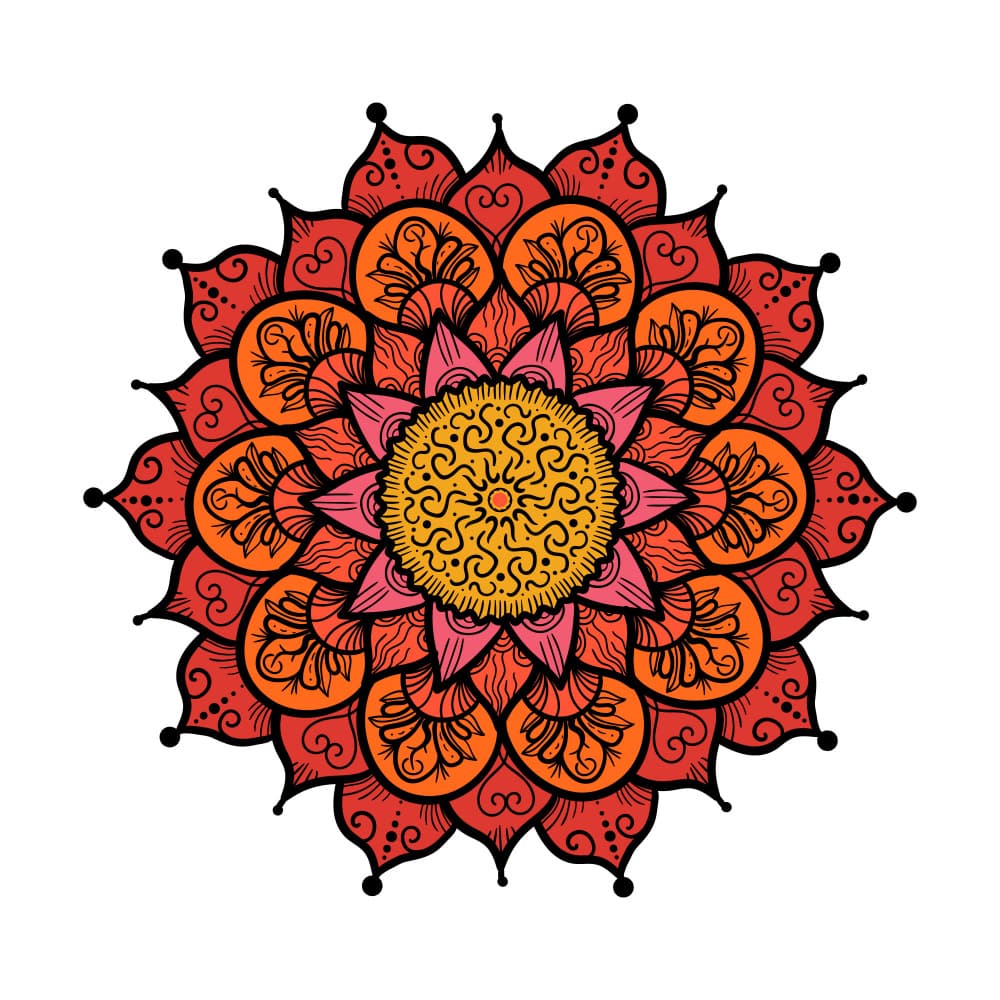 Vibrant Mandala Flower by Marika Barsrsind — canvas wall art