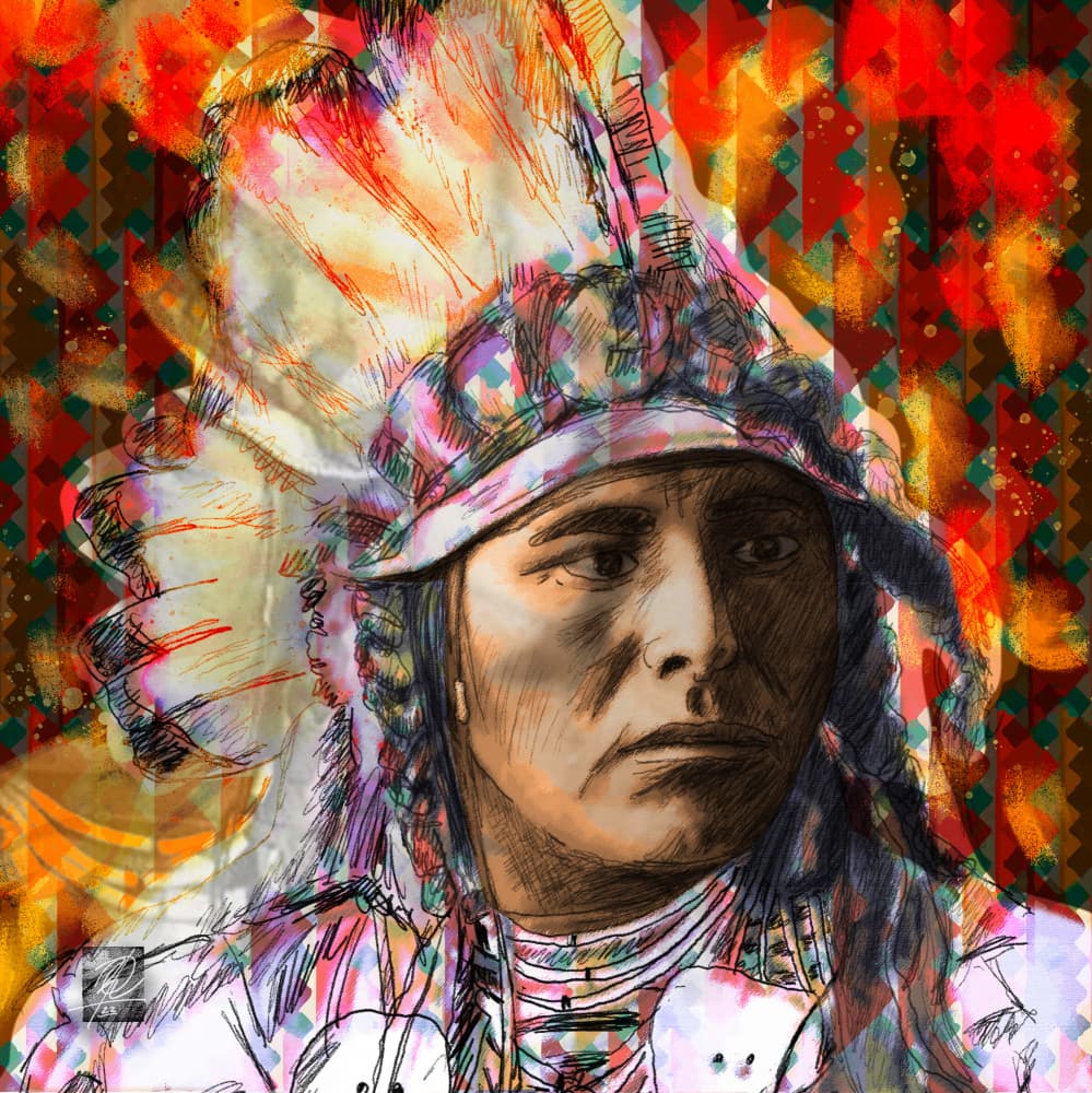Indigenous Spirit Portrait by Osvaldo Russo — canvas wall art