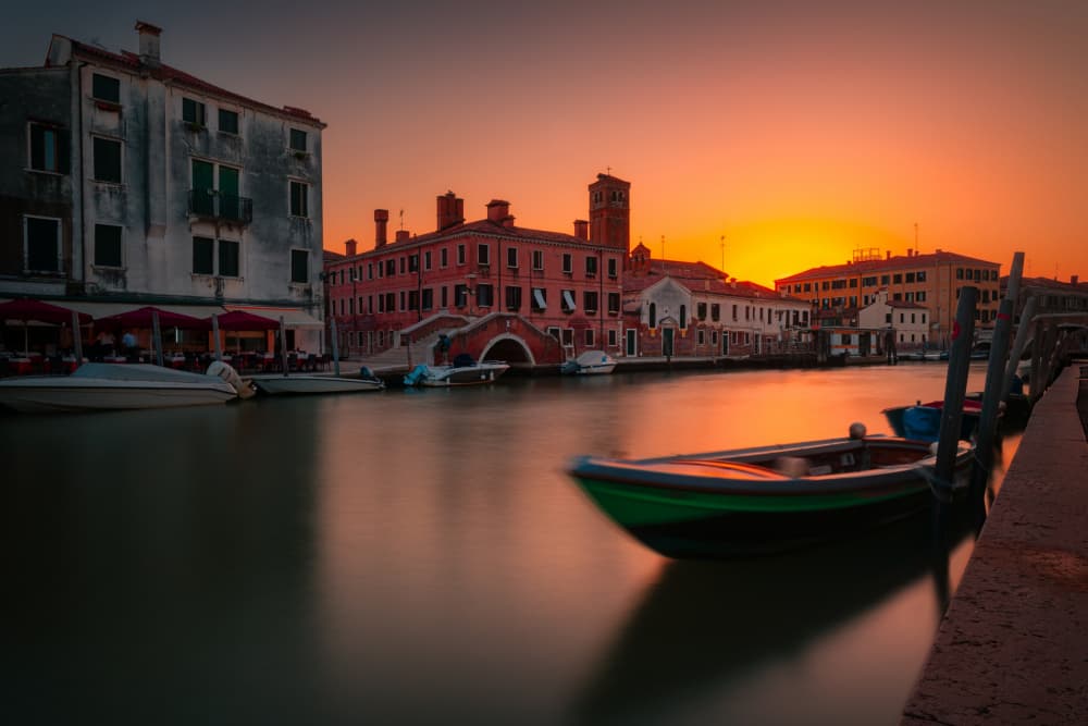 Golden Hour Canal City by Tommaso Pessotto — canvas wall art