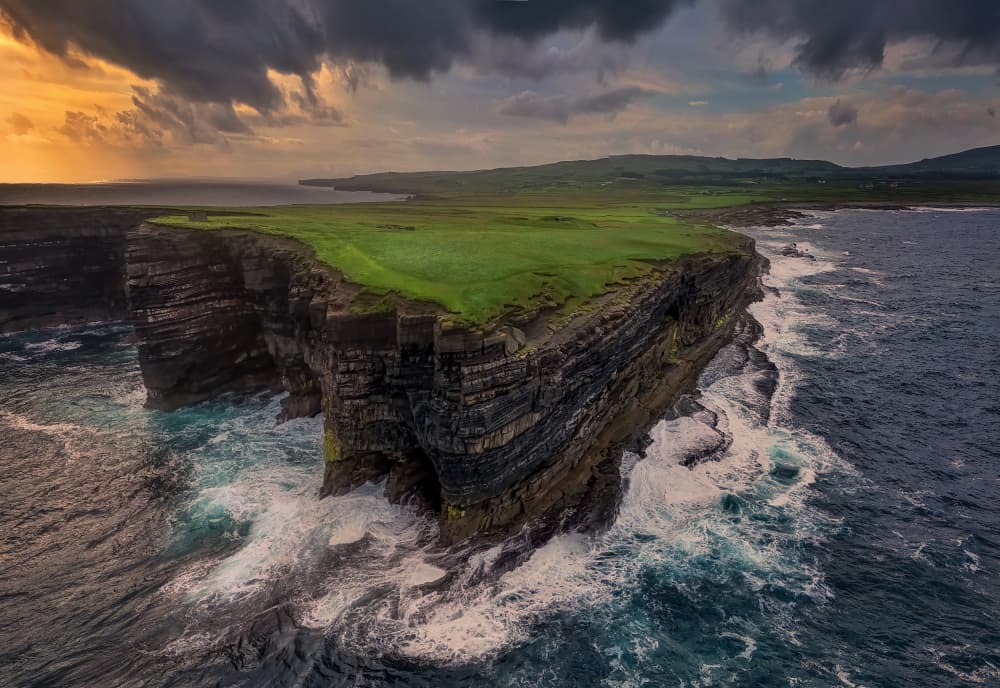 Dramatic Irish Coastal Cliffs by Chong Q. Wu — canvas wall art