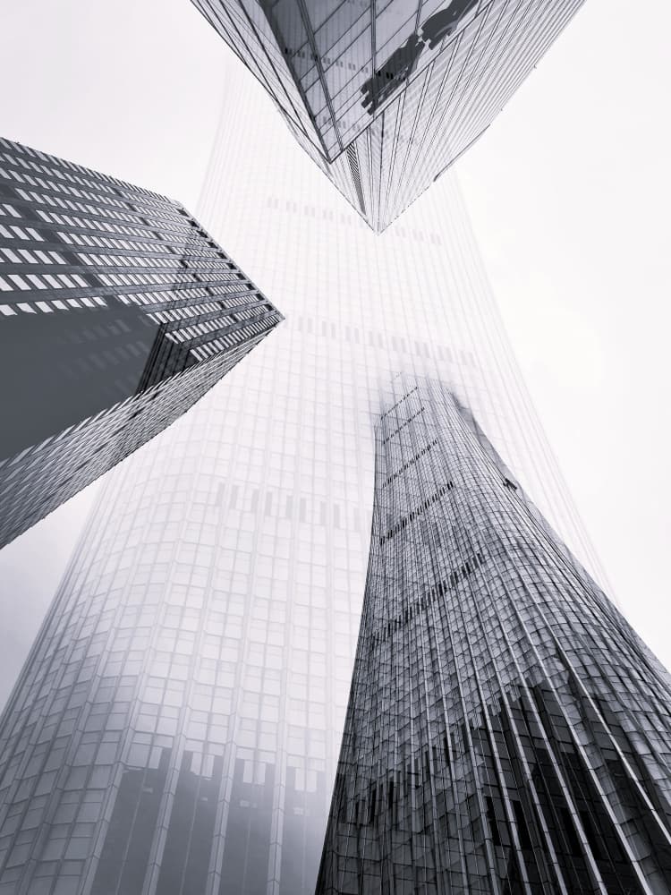 Modern Skyscraper View by Jasmine Zhang — canvas wall art