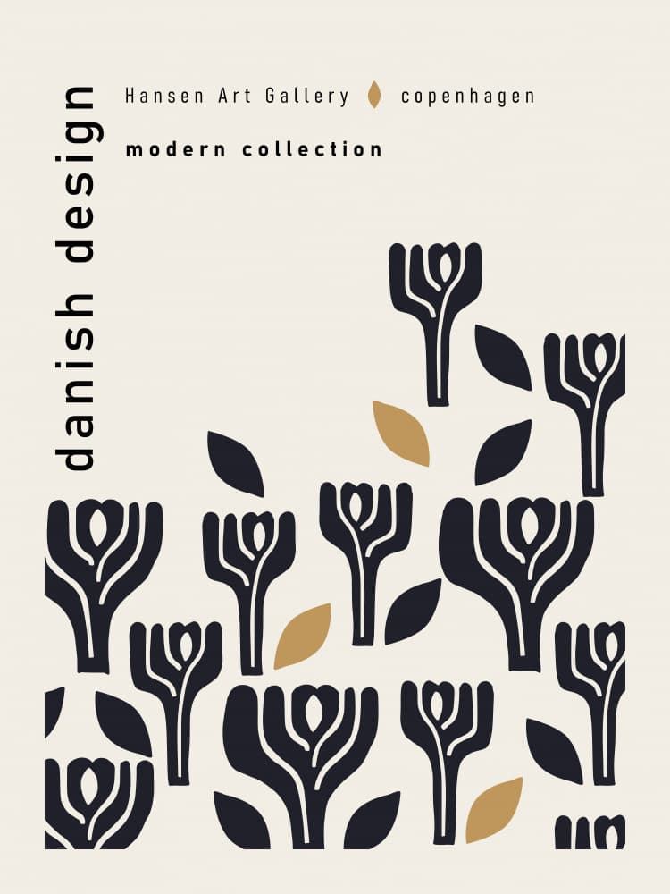 Danish Modern Blooms by Annick — canvas wall art