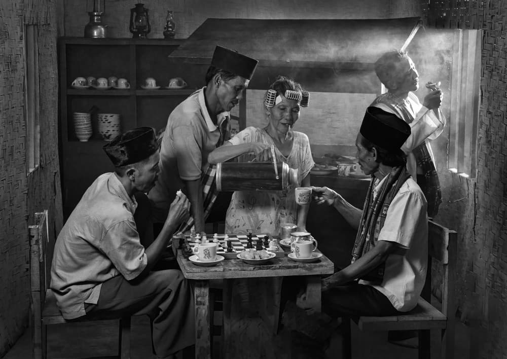 Traditional Tea Chess Gathering by Antonyus Bunjamin (Abe) — canvas wall art