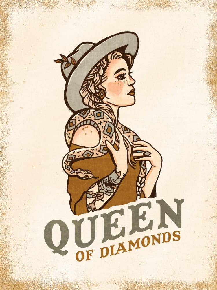 Queen of Diamonds (2) by The Whiskey Ginger — canvas wall art