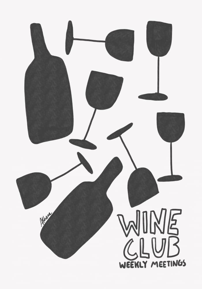 Wine Club by Athene Fritsch — canvas wall art