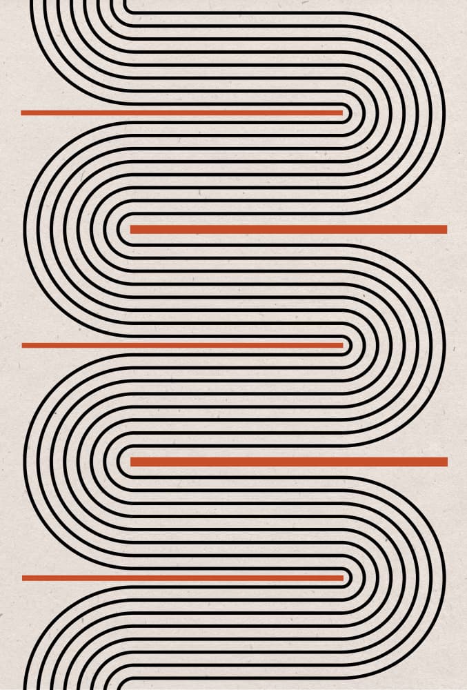 Curved Rhythm Lines by THE MIUUS STUDIO — canvas wall art