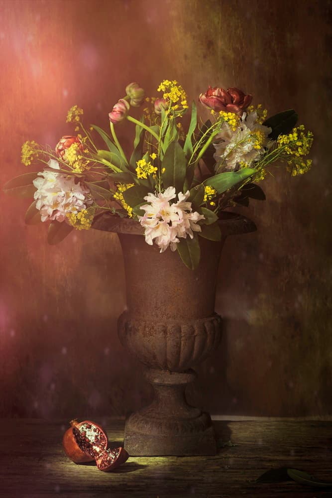 Moody Floral Still Life by Saskia Dingemans — canvas wall art