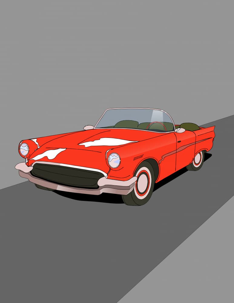 Classic Red Convertible by Nicholas — canvas wall art