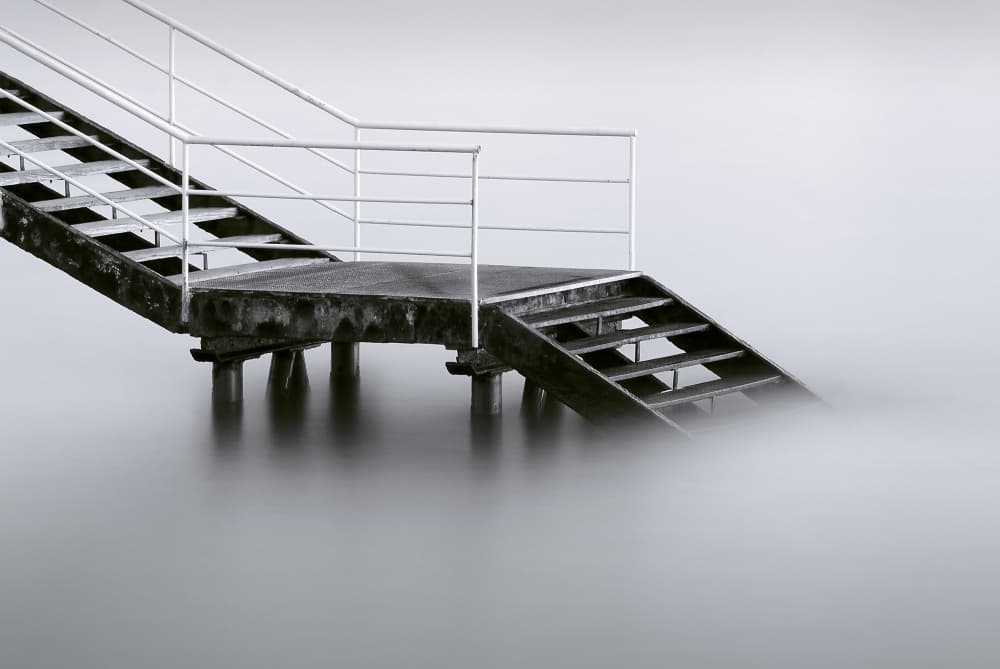 Stairs Into Stillness by Iñigo Barandiaran — canvas wall art