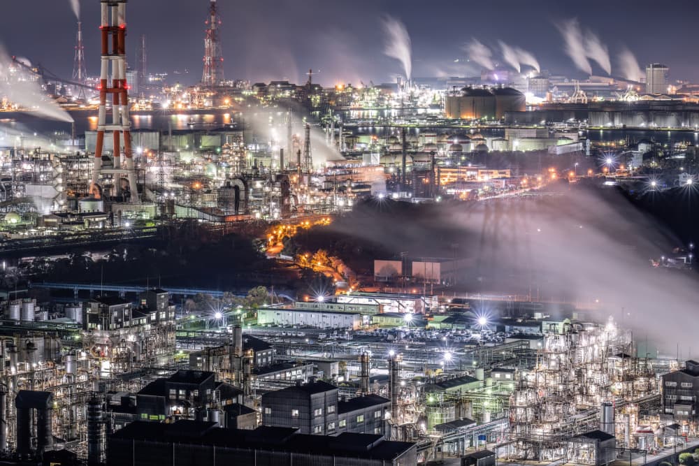 Industrial Night Glow by Kobayashi Tetsurou — canvas wall art