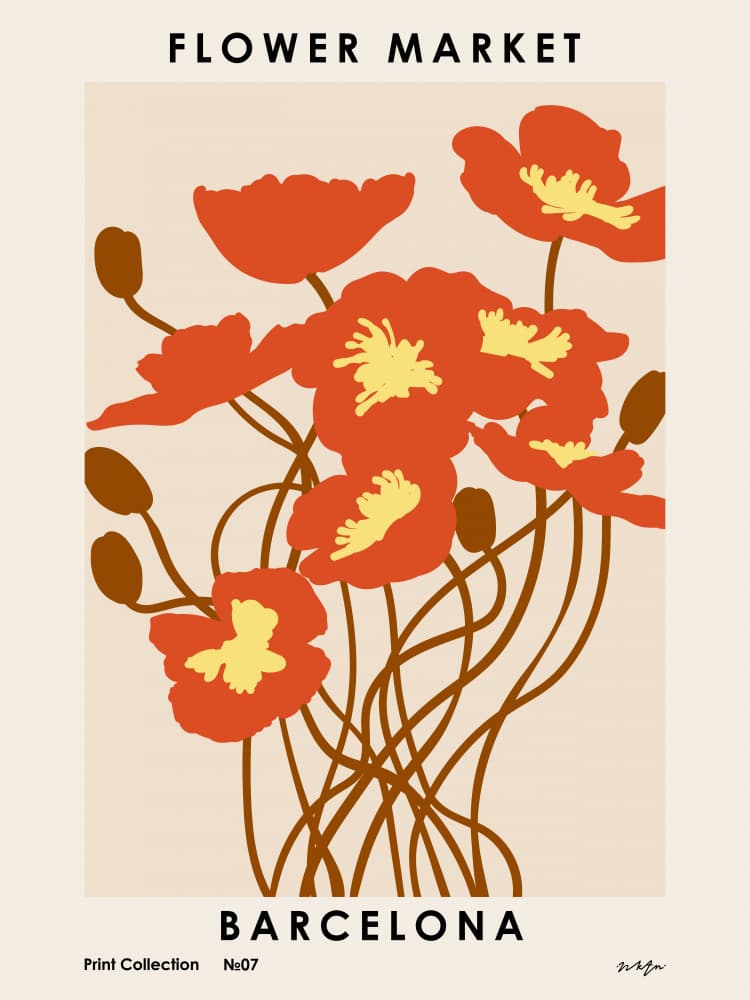 Flower Market. Barcelona by NKTN — canvas wall art