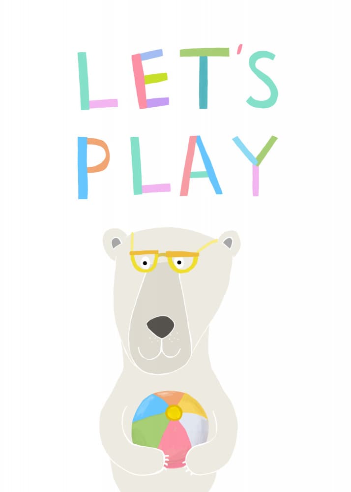 Let's Play Polar Bear by Carla Daly — canvas wall art